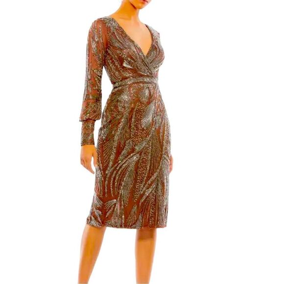 MacDuggal Beaded Cocktail Dress Size 4 NWOT - Picture 1 of 11